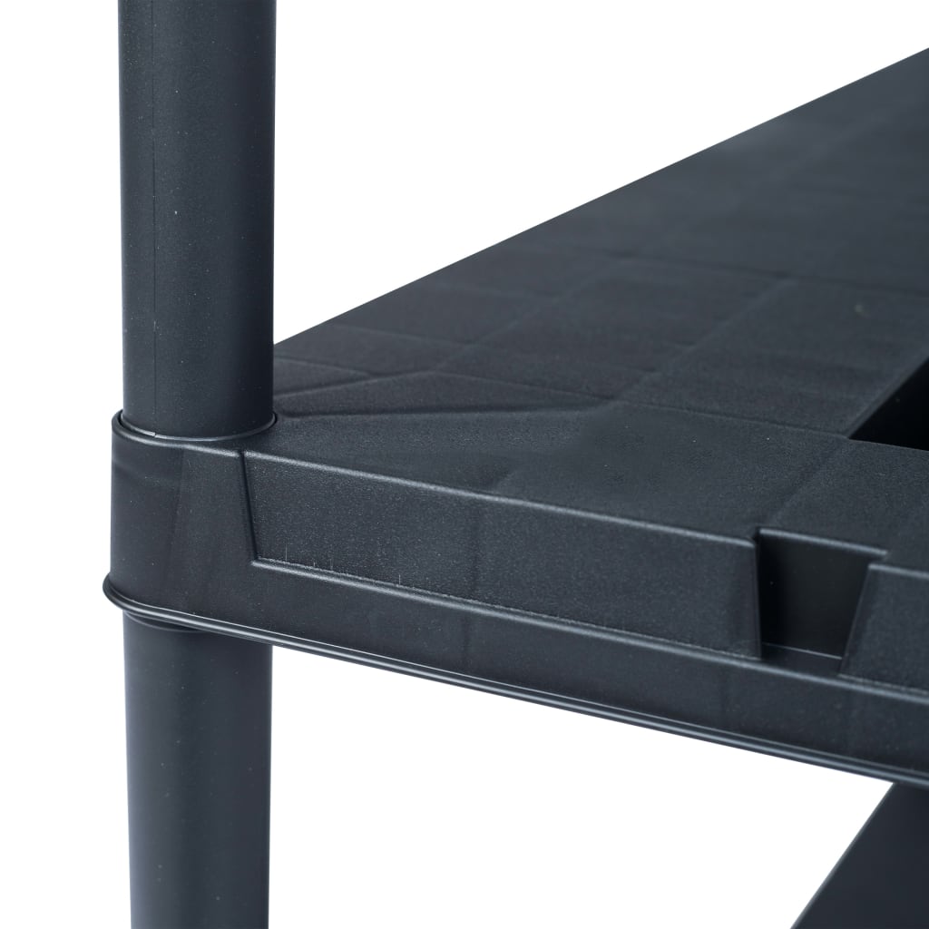 Oppbevaringshylle 2 stk svart 220 kg 90x40x138 cm plast