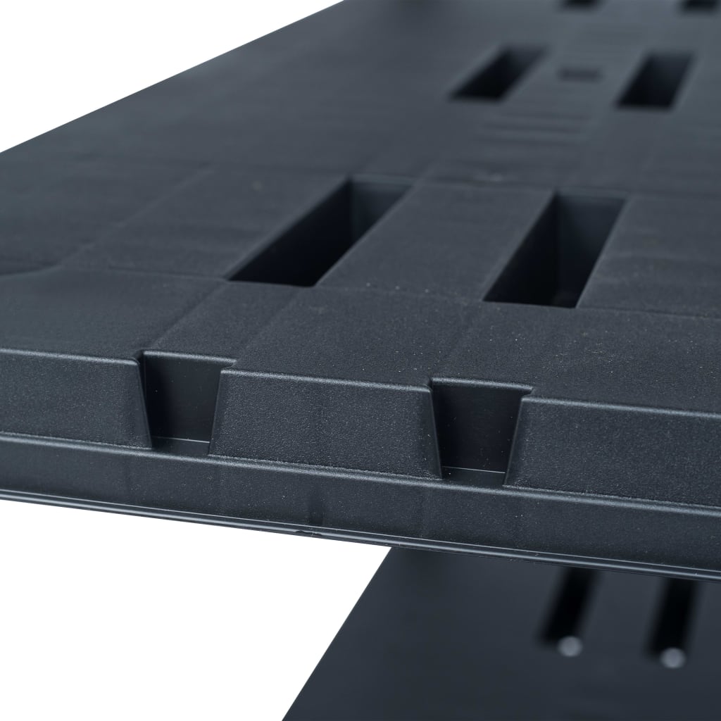 Oppbevaringshylle 2 stk svart 220 kg 90x40x138 cm plast