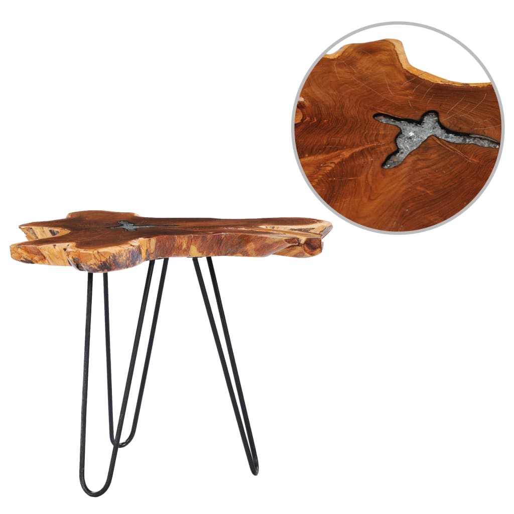Salongbord 70x45 cm heltre teak og polyresin