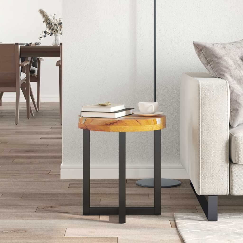 Salongbord 40x45 cm heltre teak og polyresin