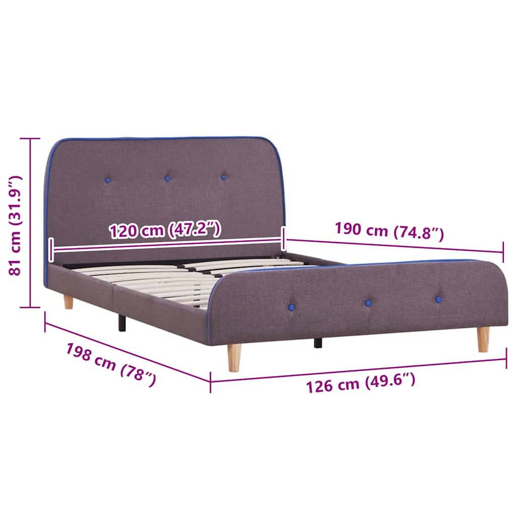 Sengeramme uten Madrass Taupe Stoff 120x190 cm