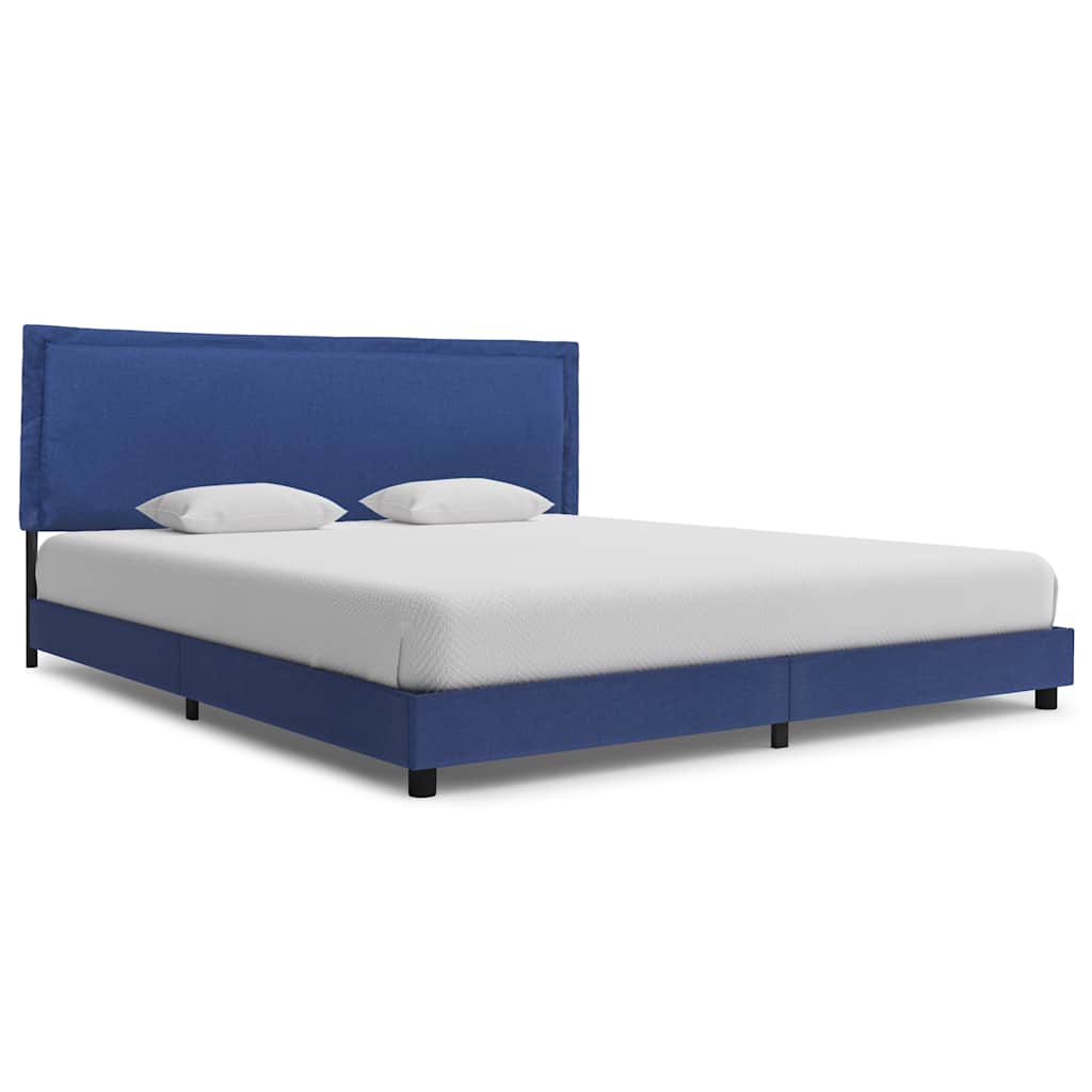 Sengeramme uten Madrass Blå Stoff 150x200 cm vidaXL