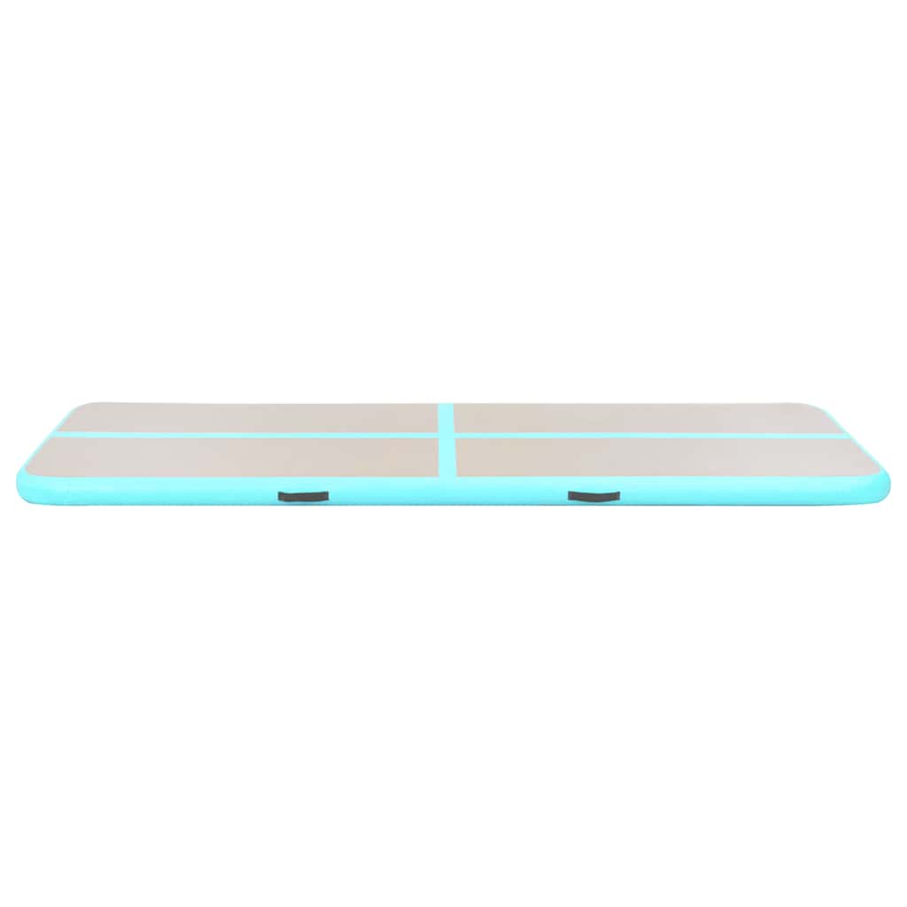 Oppblåsbar gymnastikkmatte med pumpe 500x100x10 cm PVC grønn
