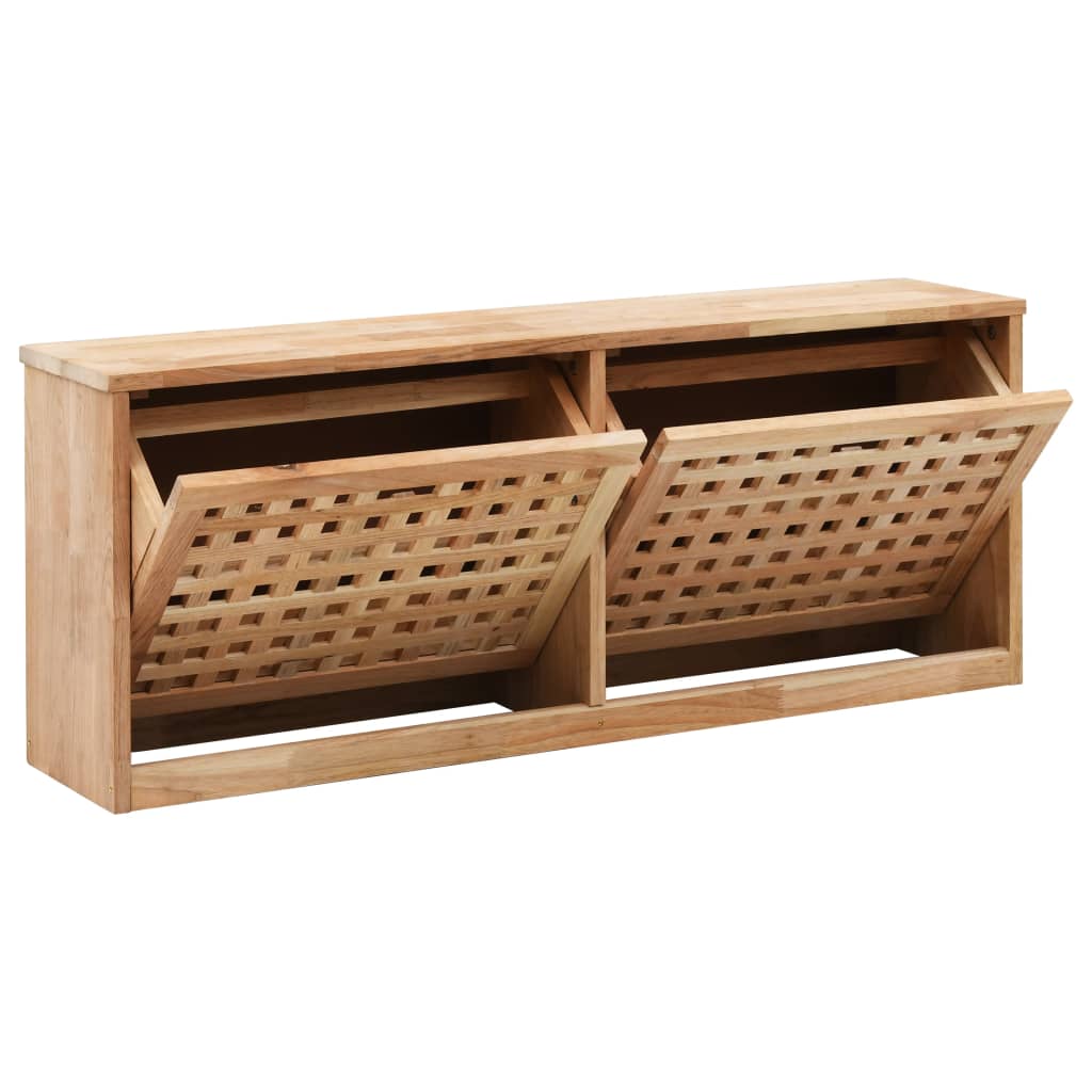 Skobenk 94x20x38 cm heltre valnøtt