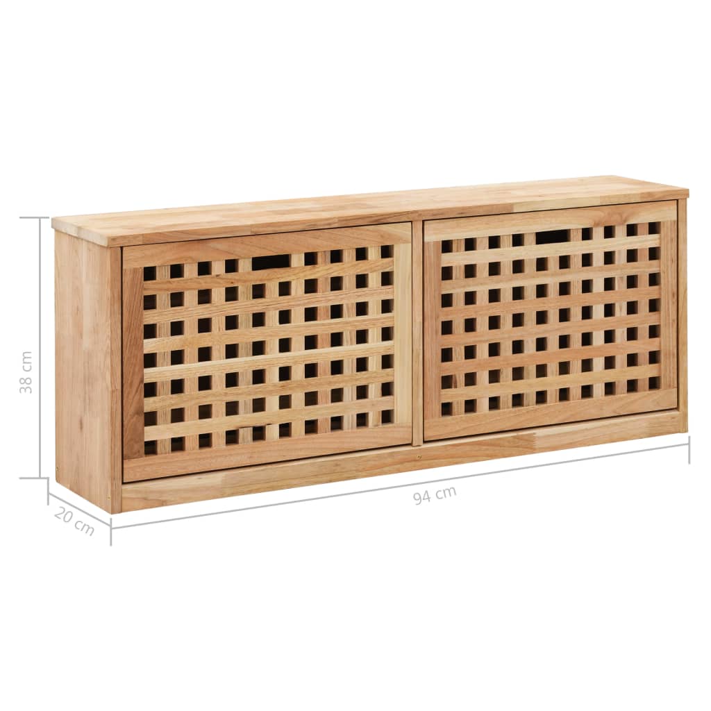 Skobenk 94x20x38 cm heltre valnøtt