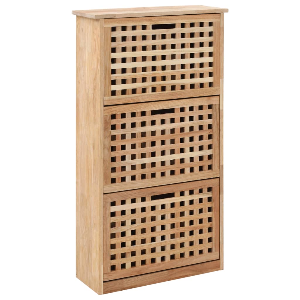 Skoskap 55x20x104 cm heltre valnøtt