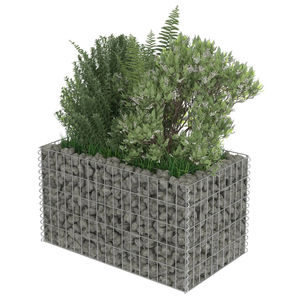 Gabion høybed galvanisert stål 90x50x50 cm