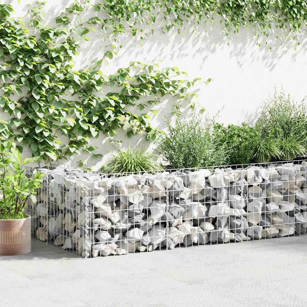 Gabion galvanisert stål 450x30x50 cm vidaXL