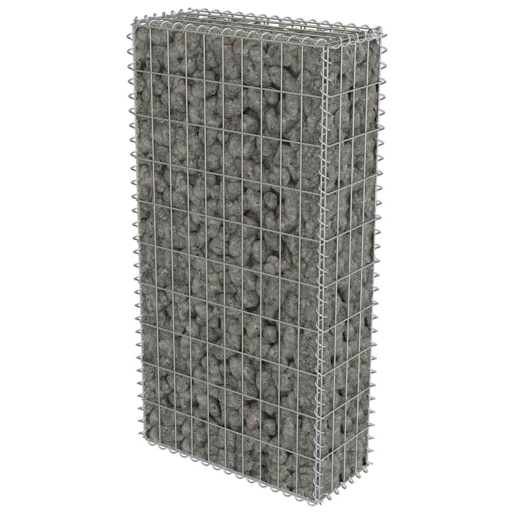 Gabion med topp- og bunndekke galvanisert stål 50x20x100 cm