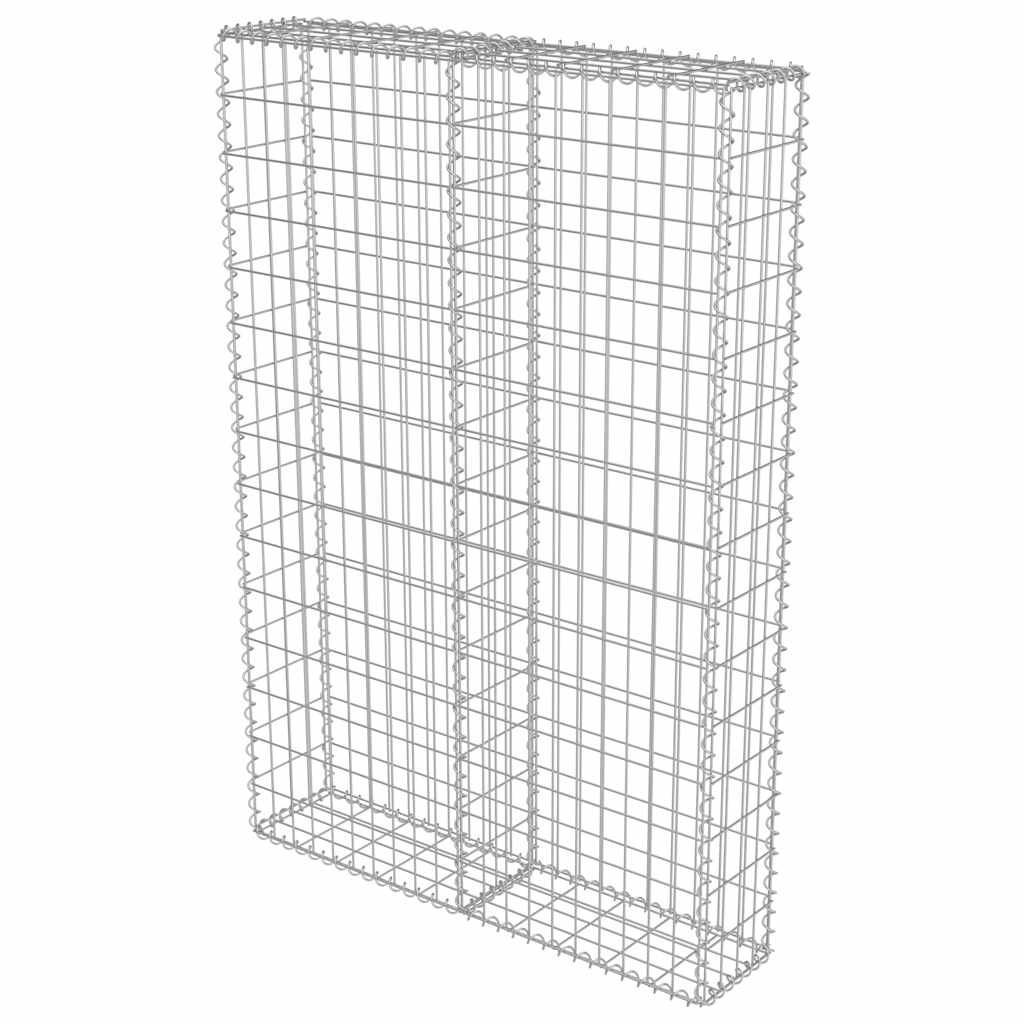 Gabion med topp- og bunndekke galvanisert stål 100x20x150 cm