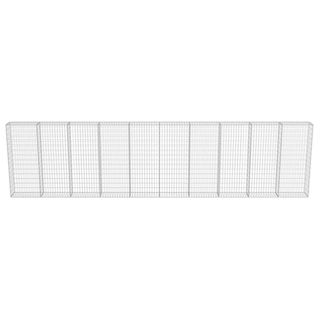 Gabion med topp- og bunndekke galvanisert stål 600x30x150 cm