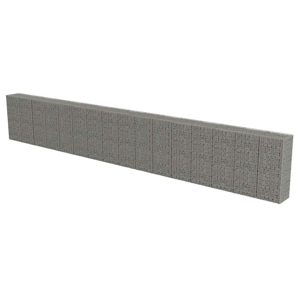 Gabion med topp- og bunndekke galvanisert stål 900x50x150 cm vidaXL