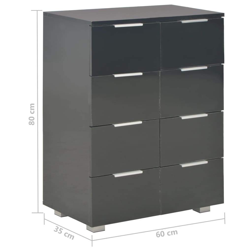 Skjenk høyglans svart 60x35x80 cm sponplate