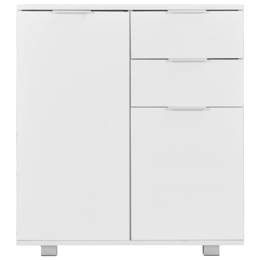 Skjenk høyglans hvit 71x35x80 cm sponplate