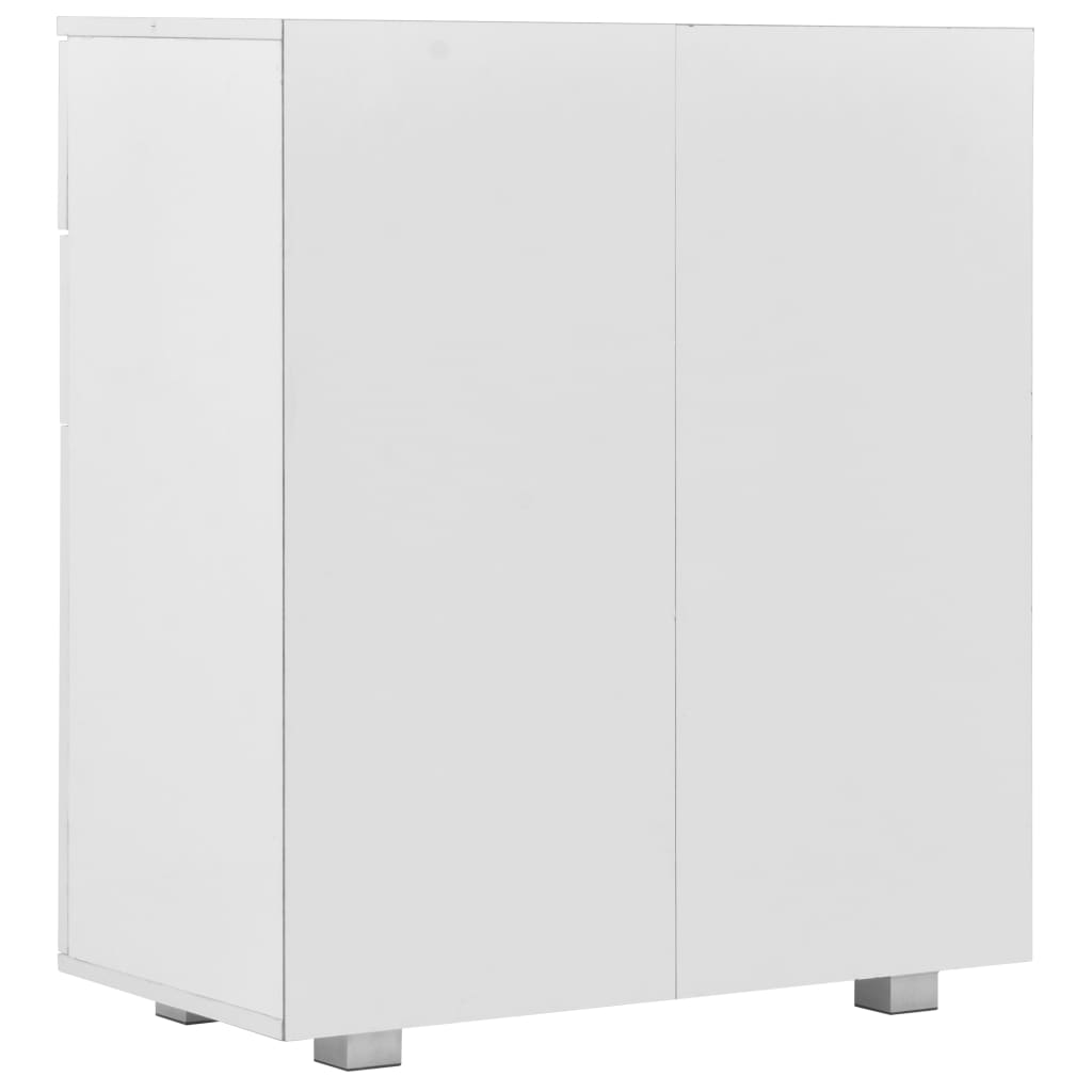 Skjenk høyglans hvit 71x35x80 cm sponplate