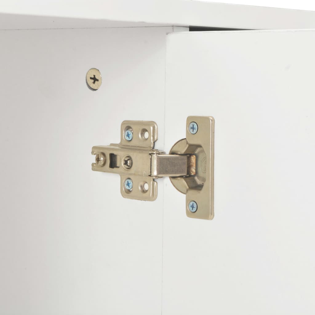 Skjenk høyglans hvit 71x35x80 cm sponplate