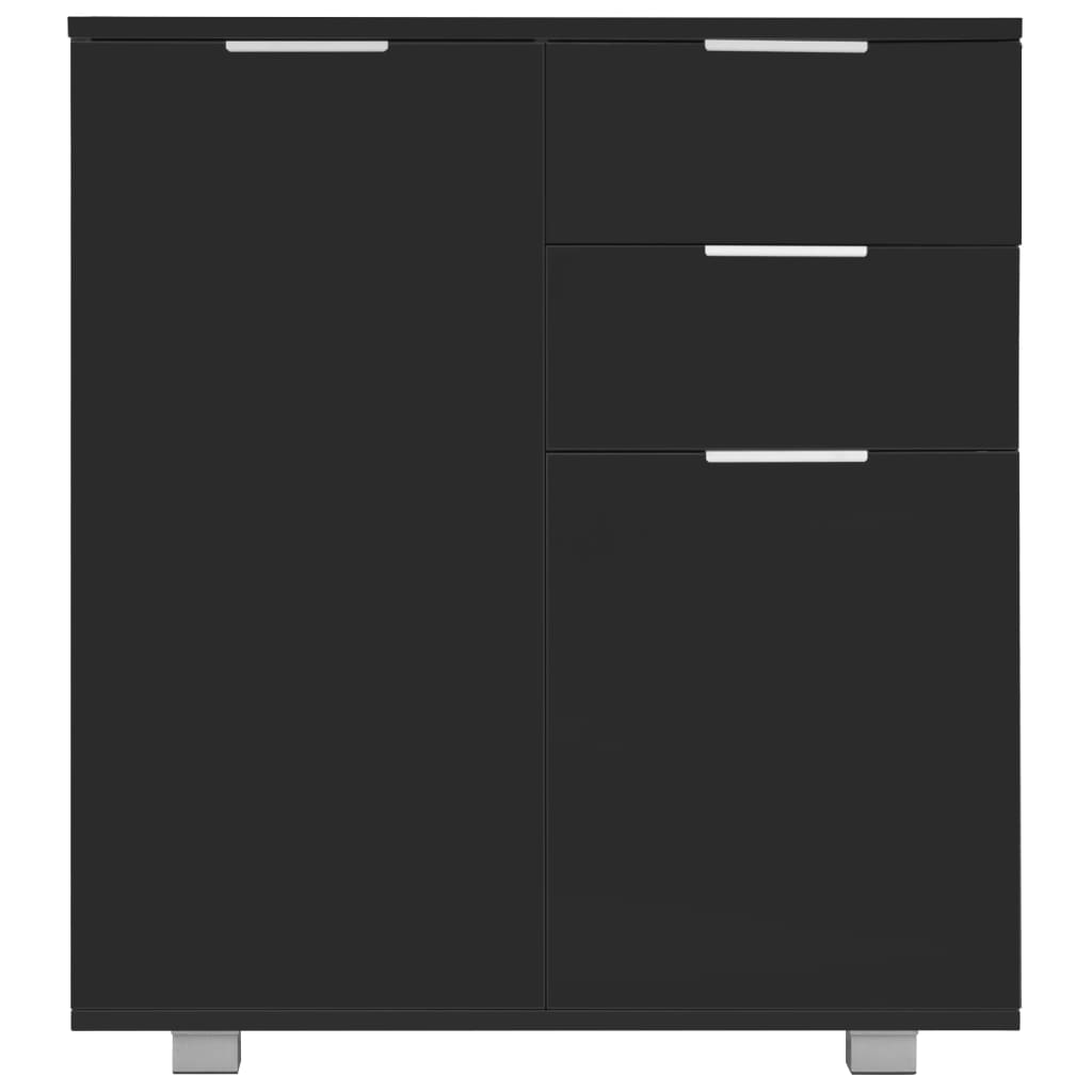 Skjenk høyglans svart 71x35x80 cm sponplate