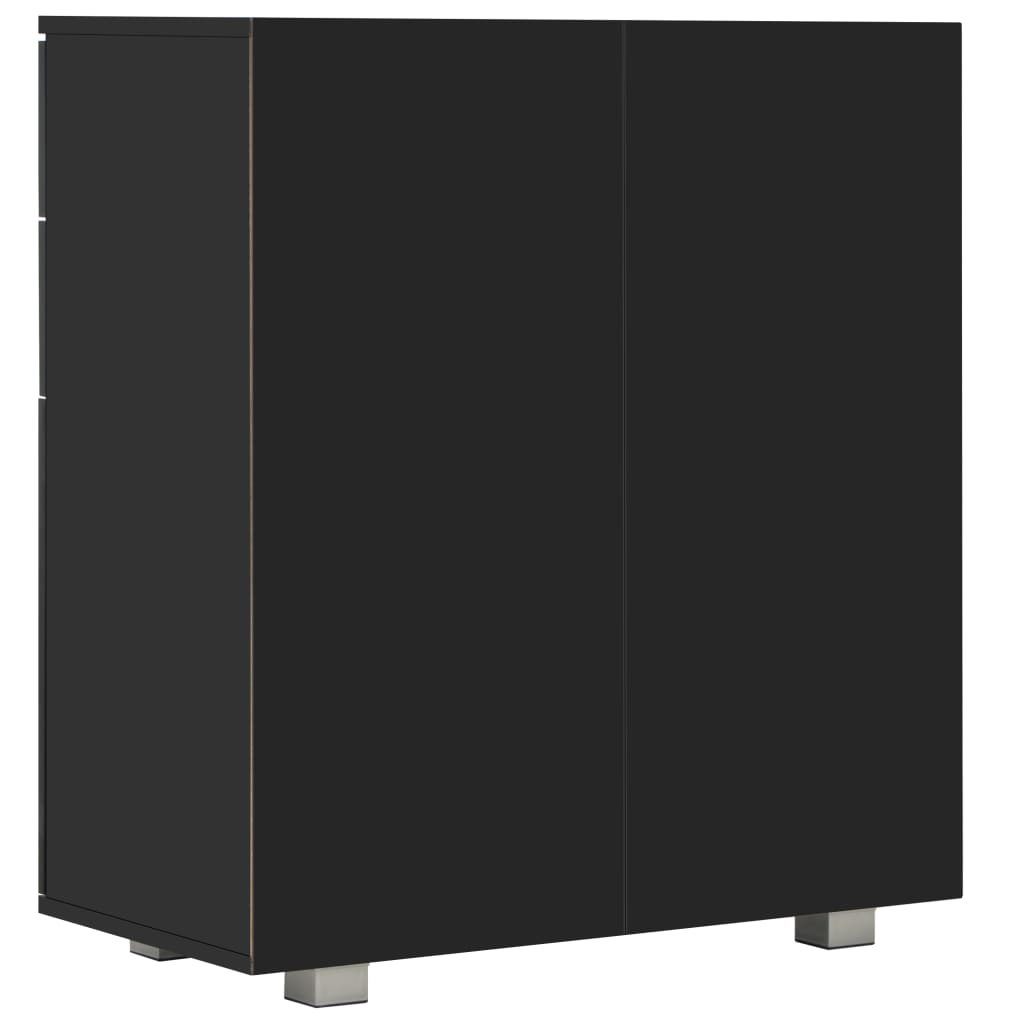 Skjenk høyglans svart 71x35x80 cm sponplate