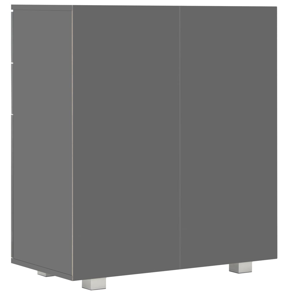 Skjenk høyglans grå 71x35x80 cm sponplate