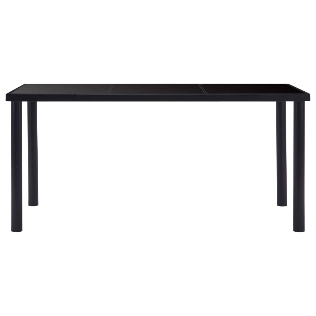 Spisebord svart 160x80x75 cm herdet glass