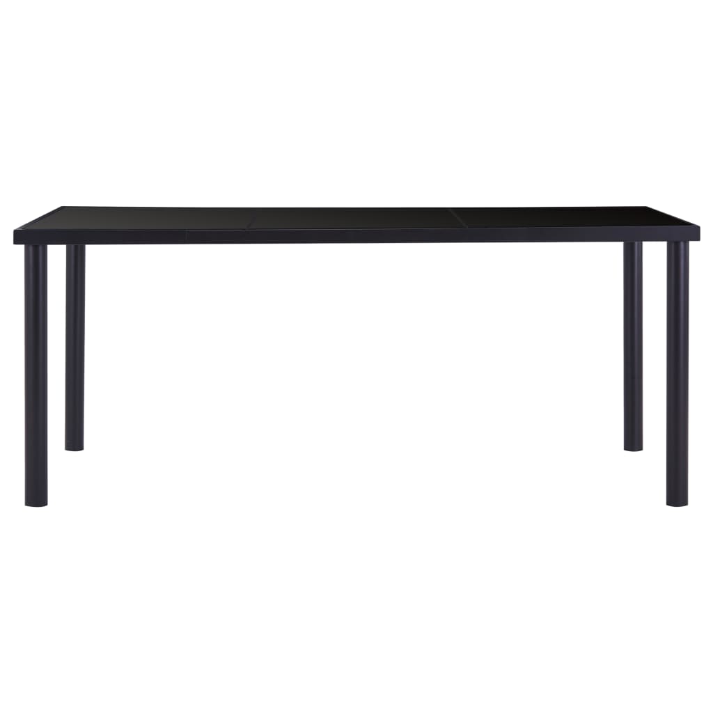 Spisebord svart 180x90x75 cm herdet glass