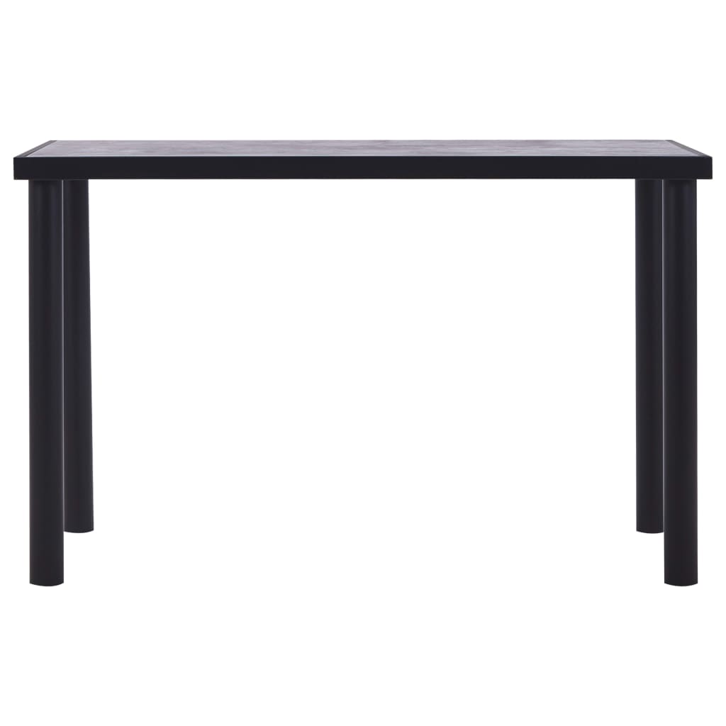 Spisebord svart og betonggrå 120x60x75 cm MDF