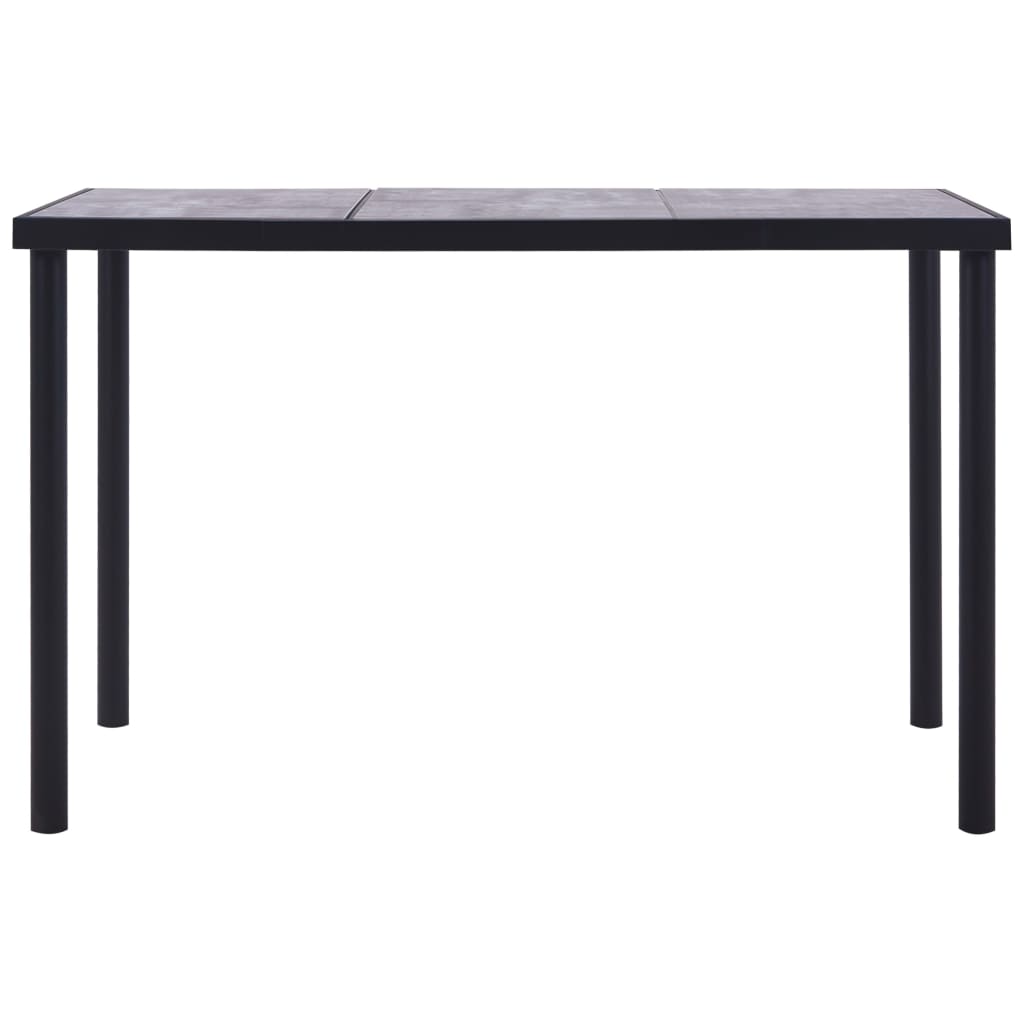Spisebord svart og betonggrå 160x80x75 cm MDF