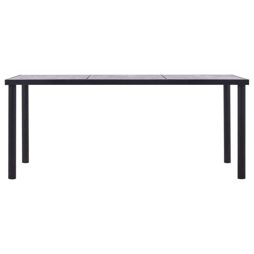 Spisebord svart og betonggrå 180x90x75 cm MDF