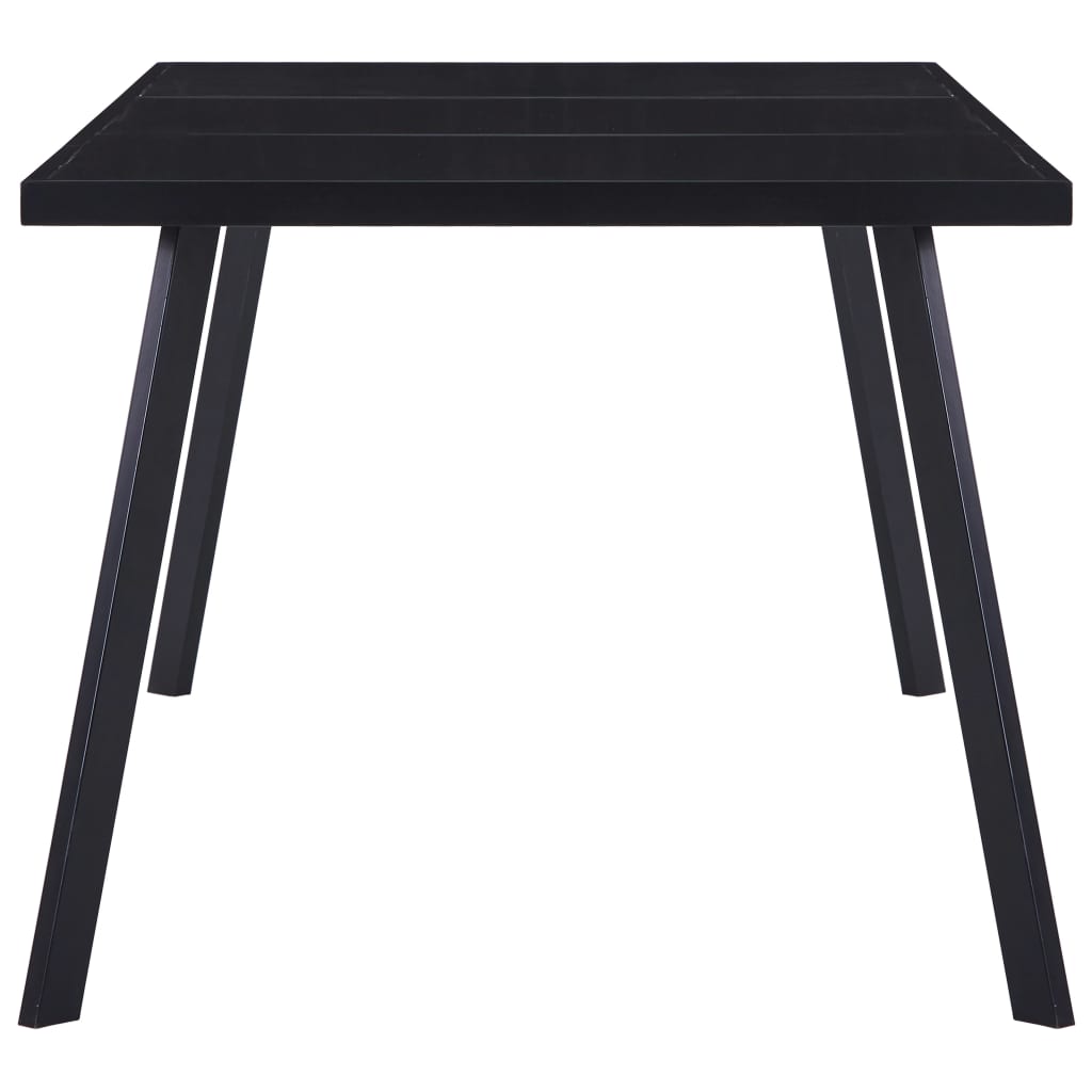 Spisebord svart 160x80x75 cm herdet glass