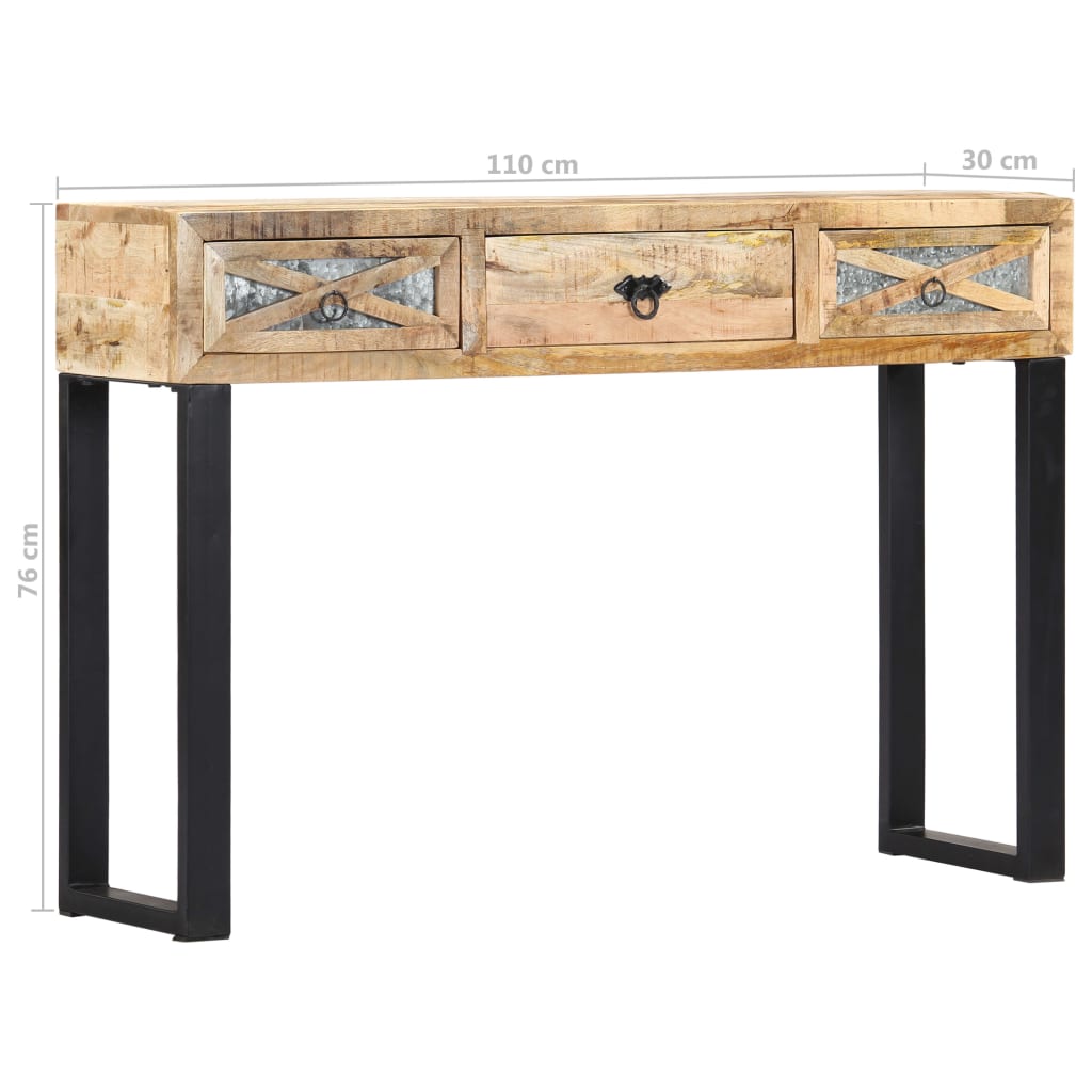 Konsollbord 110x30x76 cm heltre mango