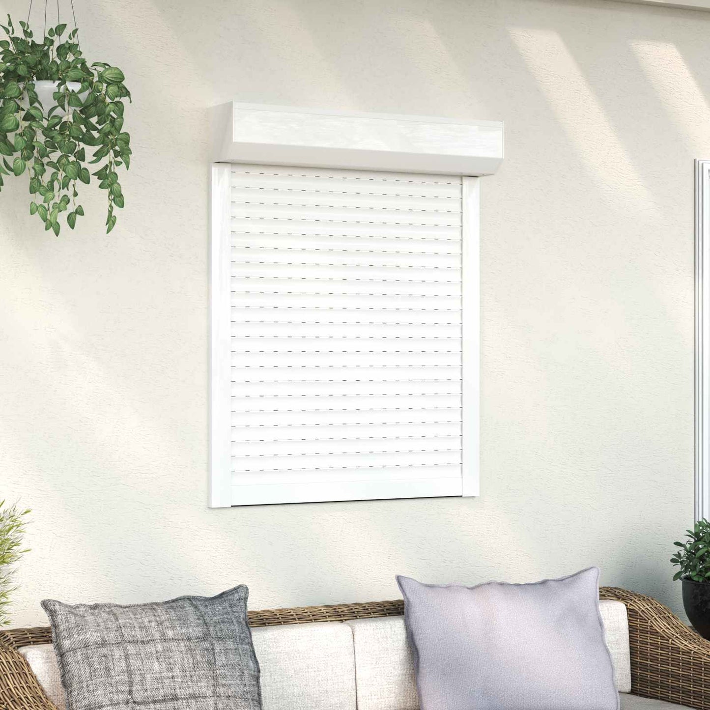 Rullegardin Hvit 80 x 100 cm Aluminium og Polyuretan