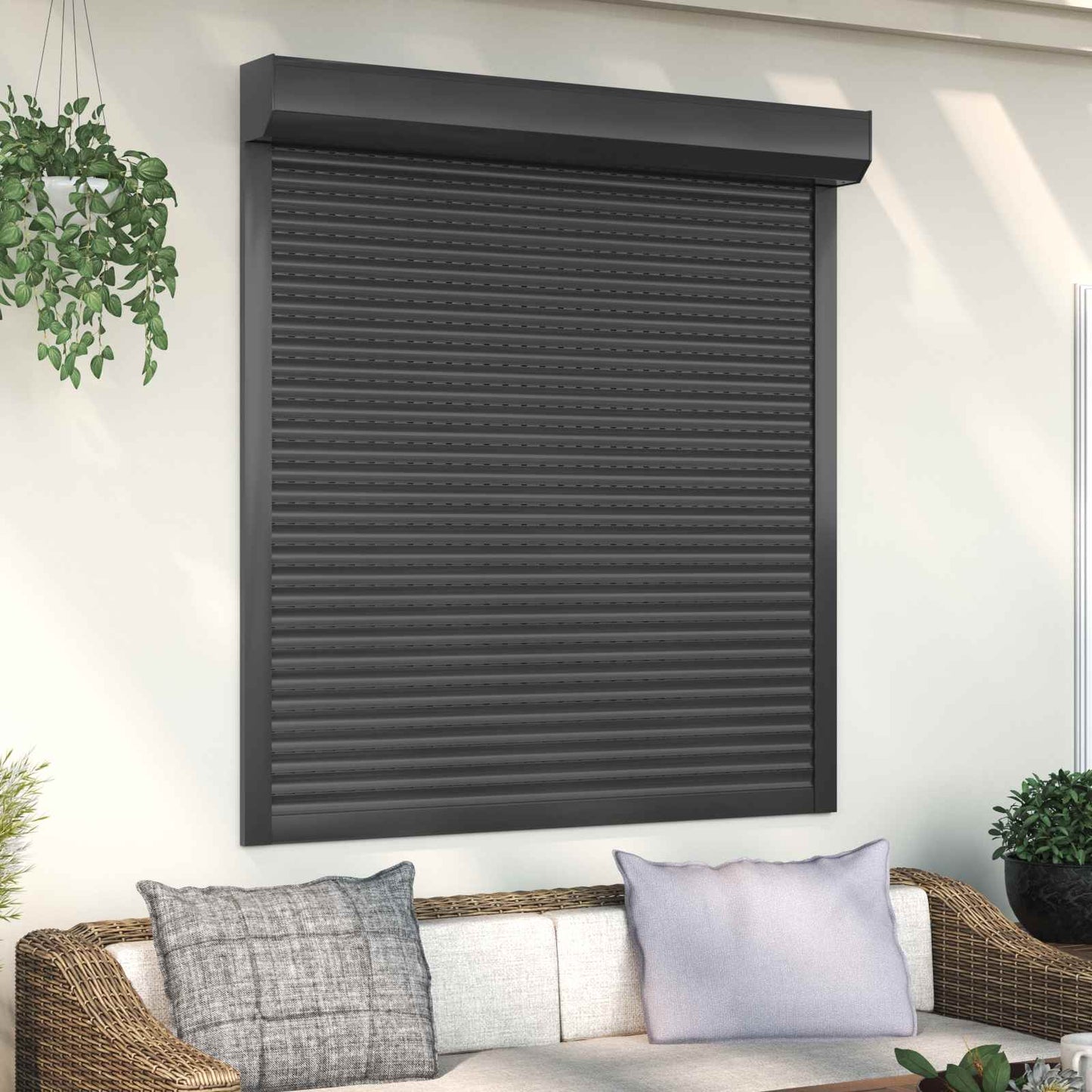 Rullegardin Antrasitt 130 x 140 cm Aluminium og Polyuretan