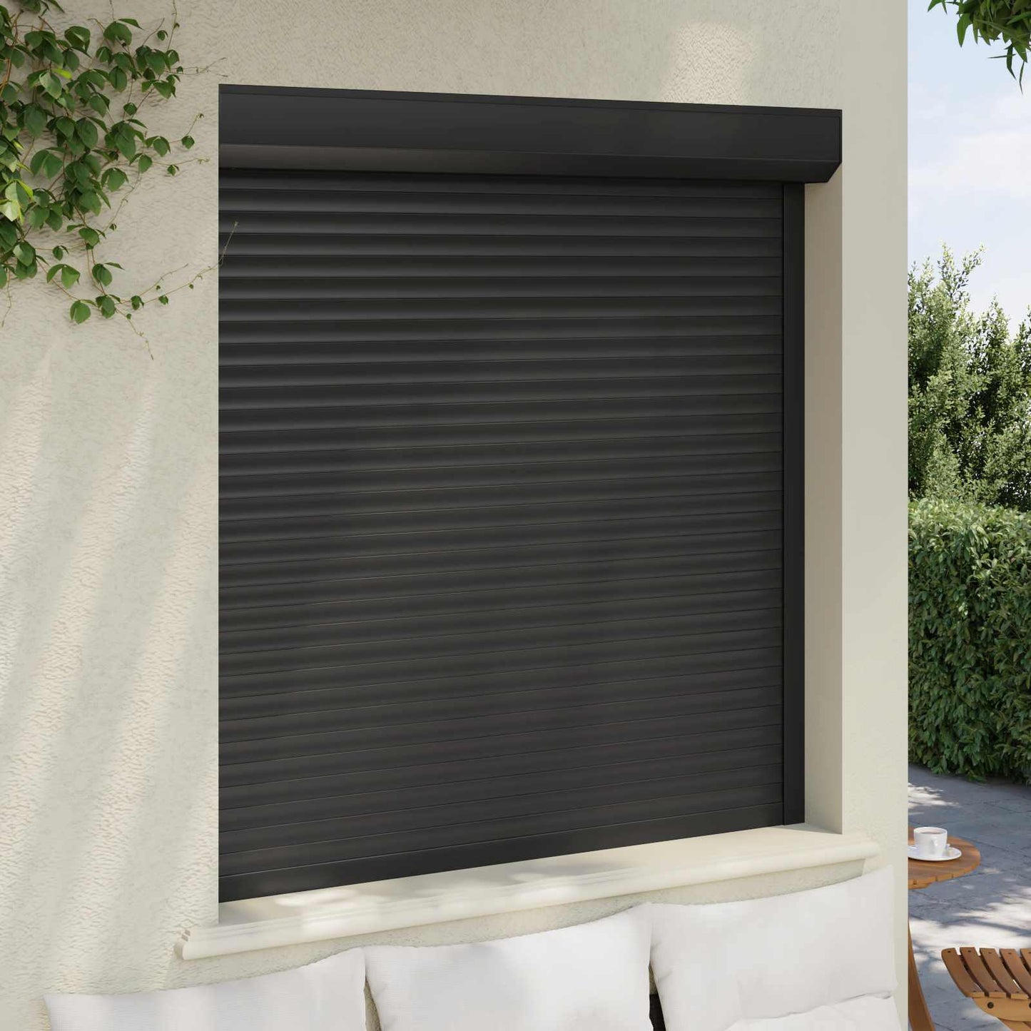 Rullegardin Antrasitt 130 x 140 cm Aluminium og Polyuretan