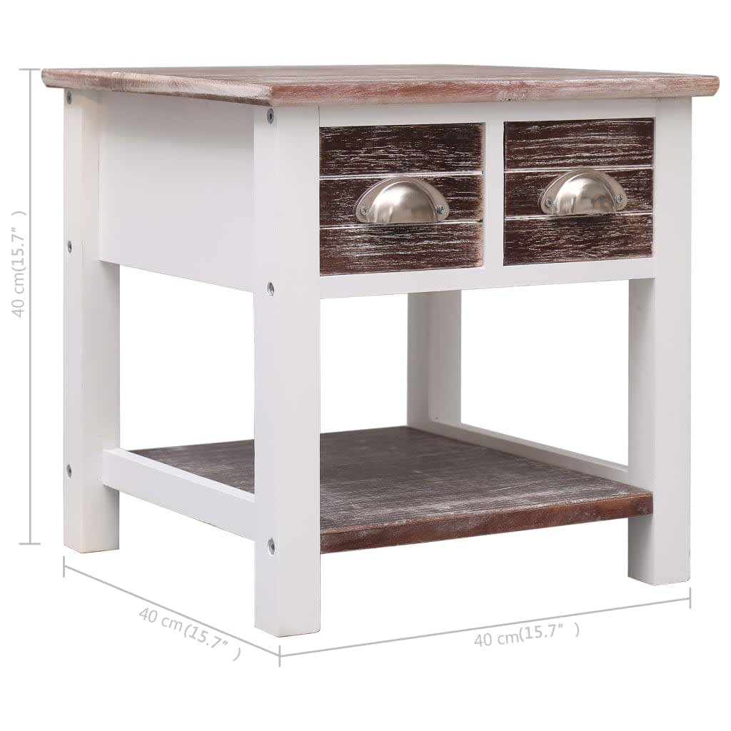 Sidebord brun 40x40x40 cm keisertre