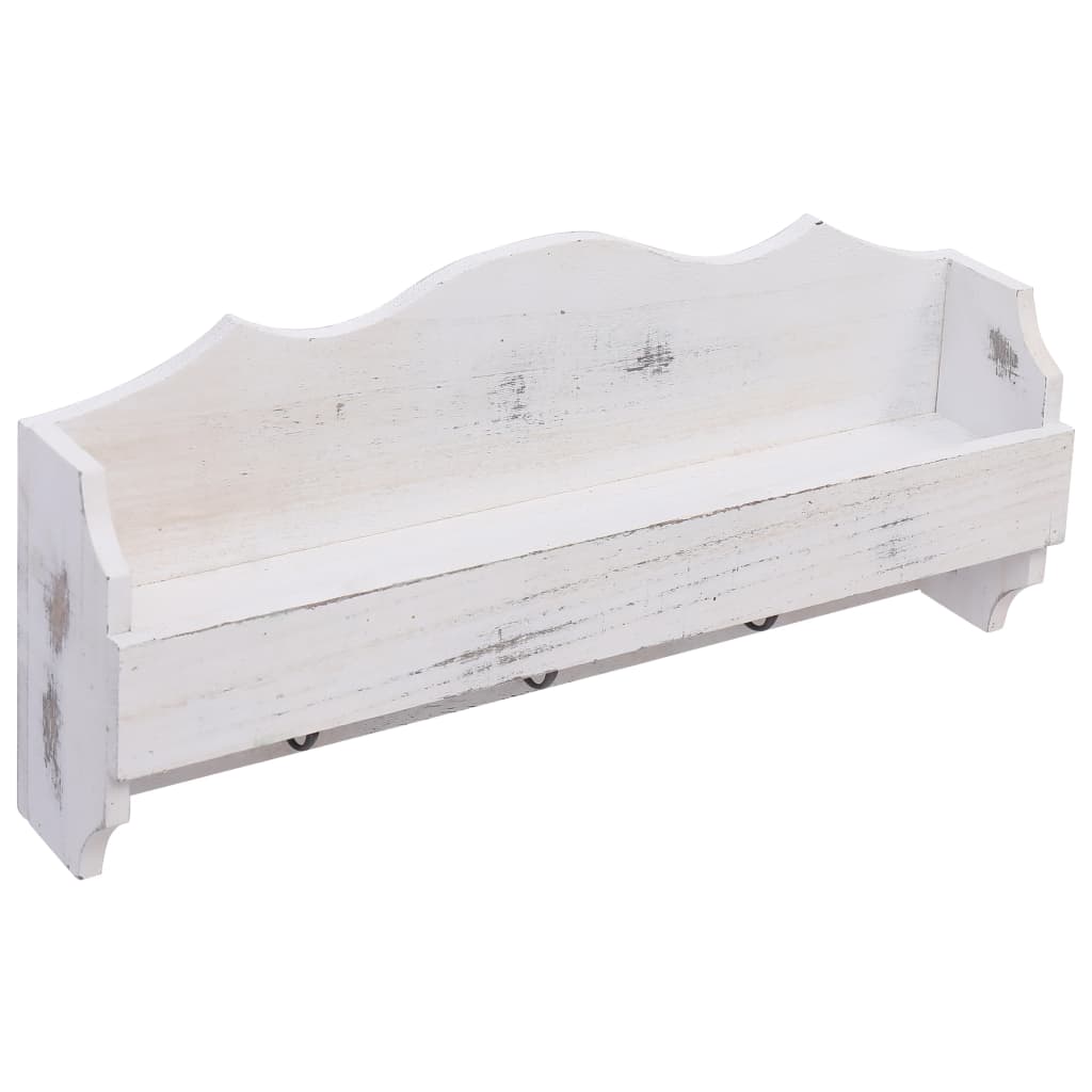 Veggmontert garderobepanel hvit 50x10x23 cm tre