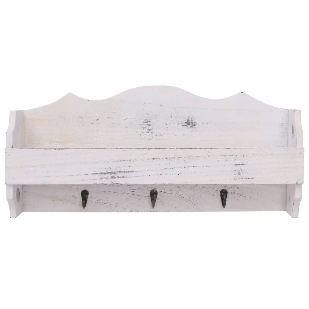 Veggmontert garderobepanel hvit 50x10x23 cm tre