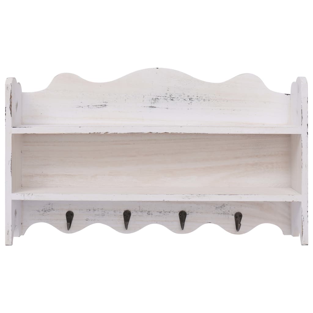Veggmontert garderobepanel hvit 50x10x30 cm tre
