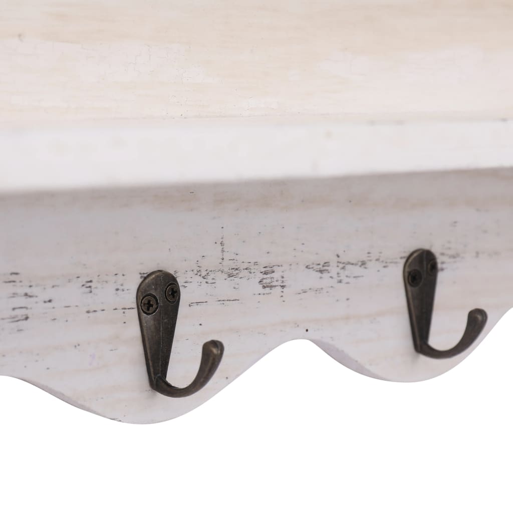 Veggmontert garderobepanel hvit 50x10x30 cm tre