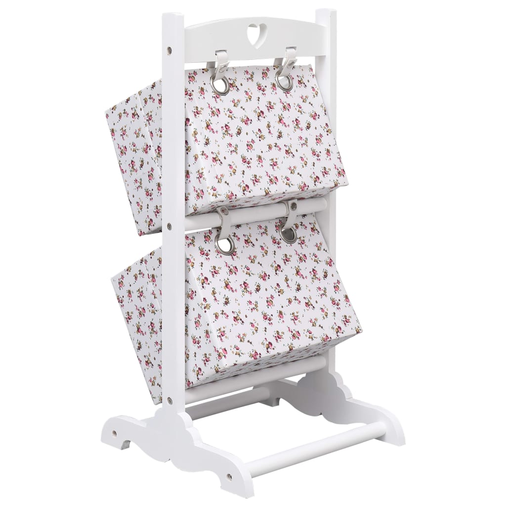 Kurvstativ med 2 kurver blomster 35x35x72 cm tre