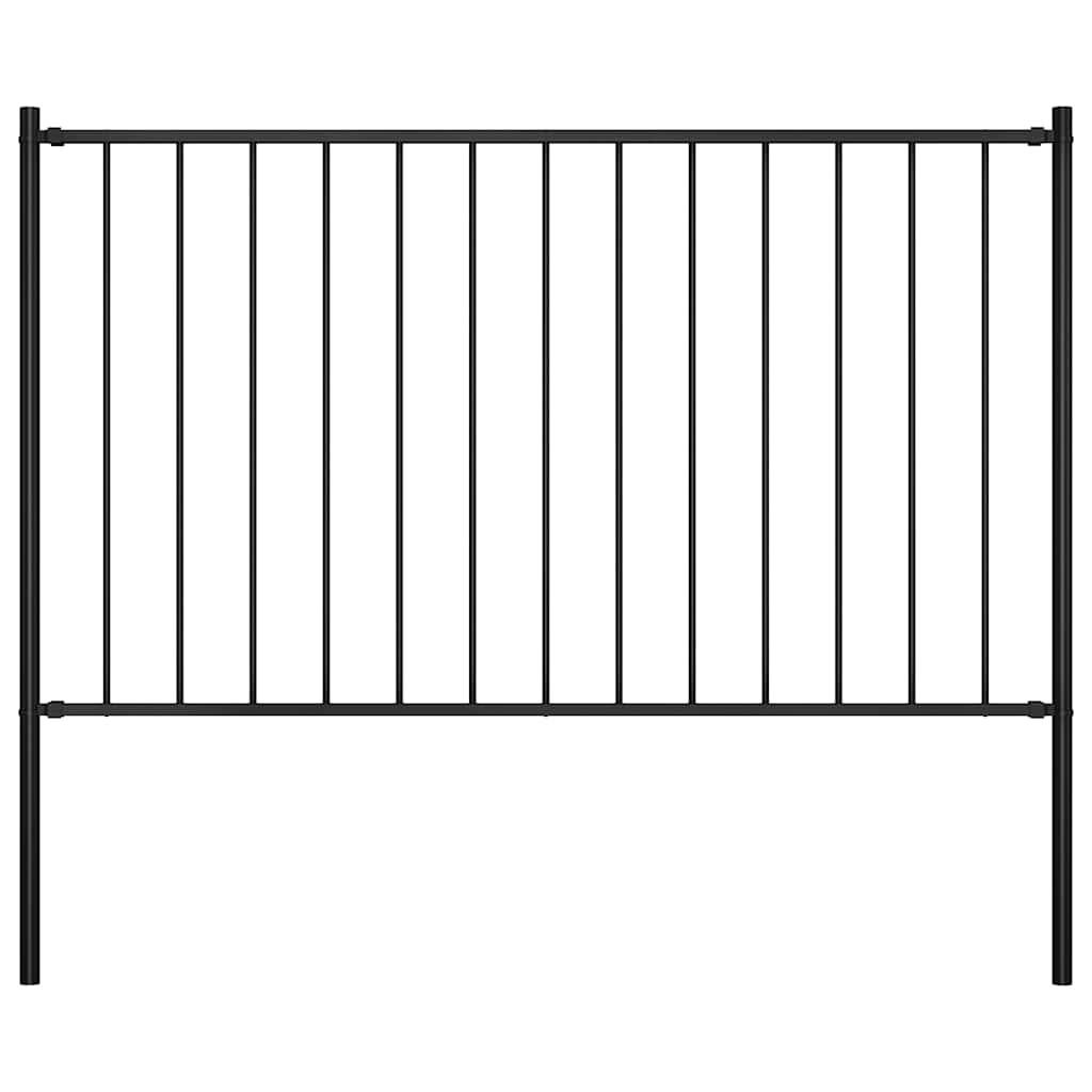 Gjerdepanel Woerden med stolper stål 1,7x1 m svart