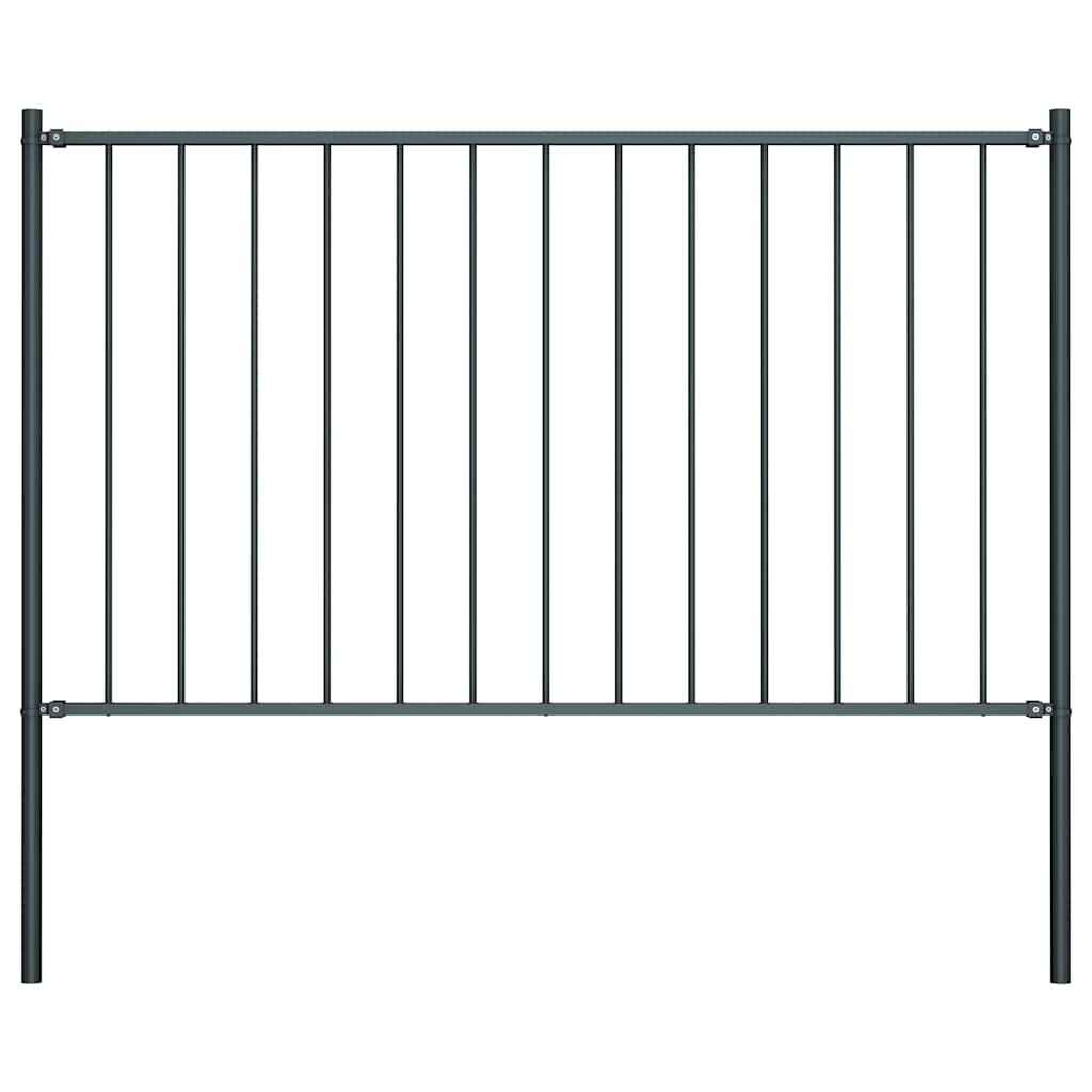 Gjerdepanel Woerden med stolper stål 1,7x1,25 m antrasitt