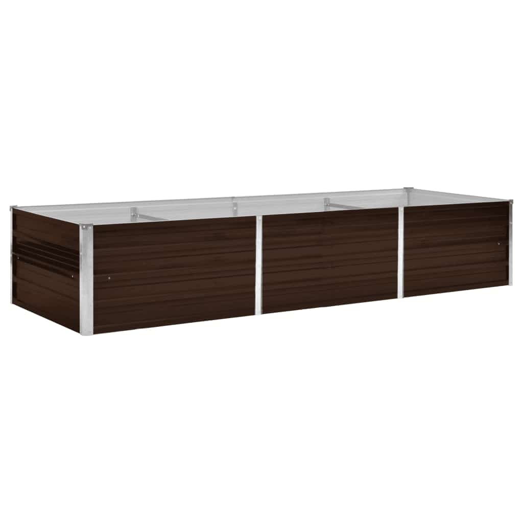 Høybed brun 240x80x45 cm galvanisert stål
