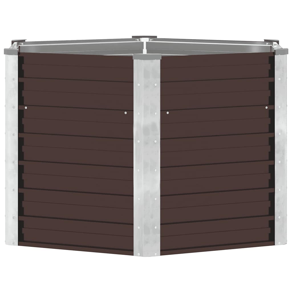 Høybed brun 129x129x77 cm galvanisert stål