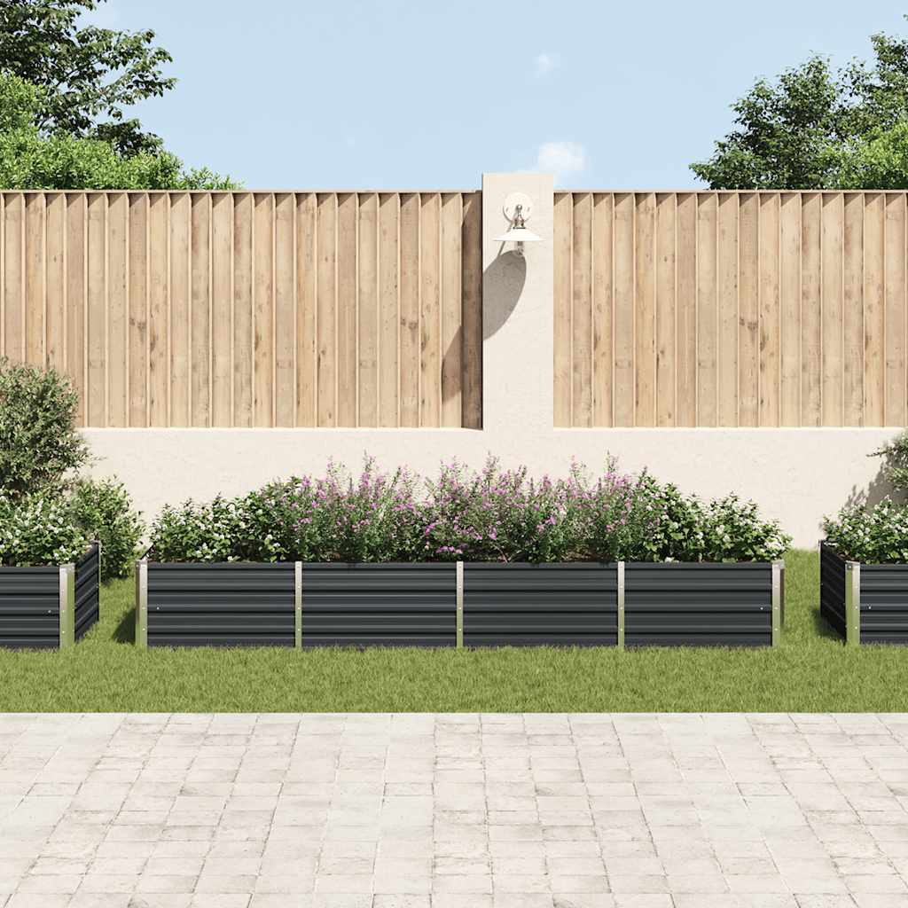 Høybed antrasitt 320x80x45 cm galvanisert stål