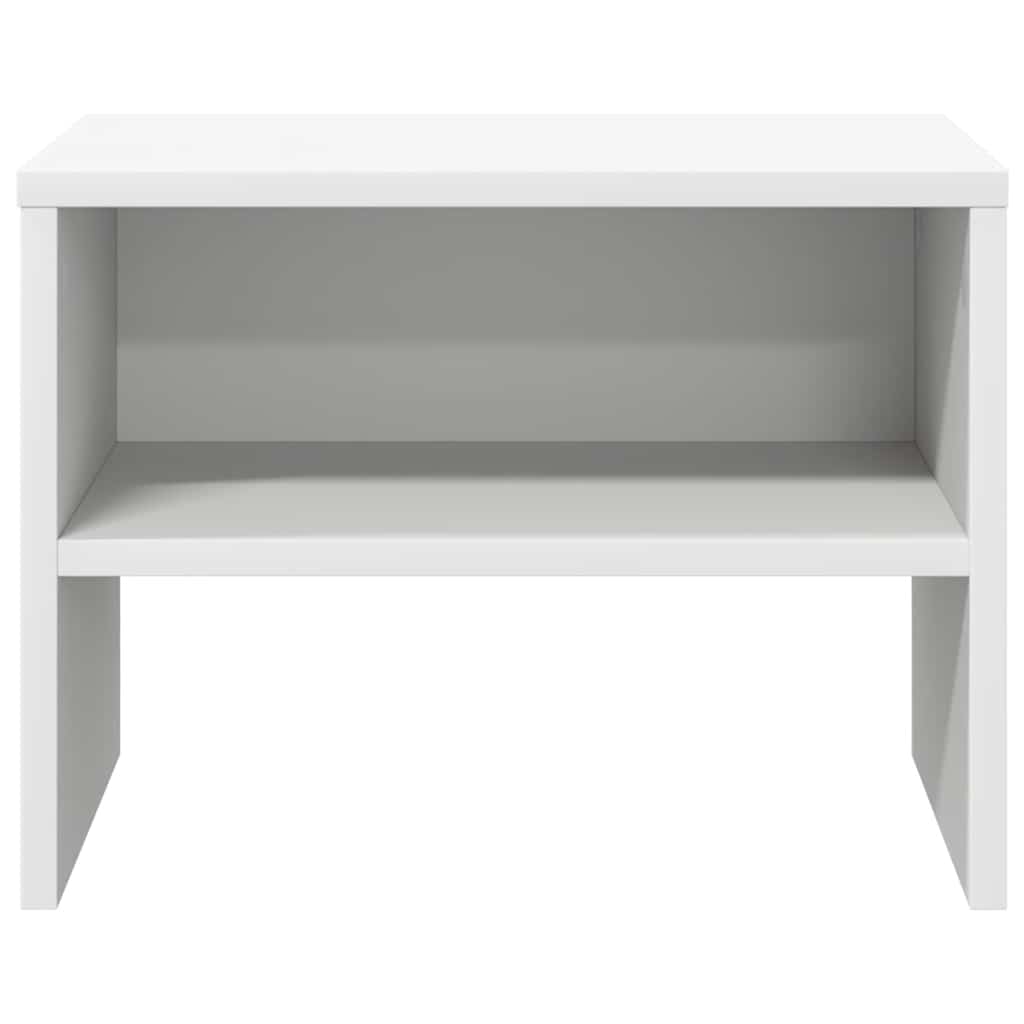 Nattbord 2 stk hvit 40x30x30 cm konstruert tre