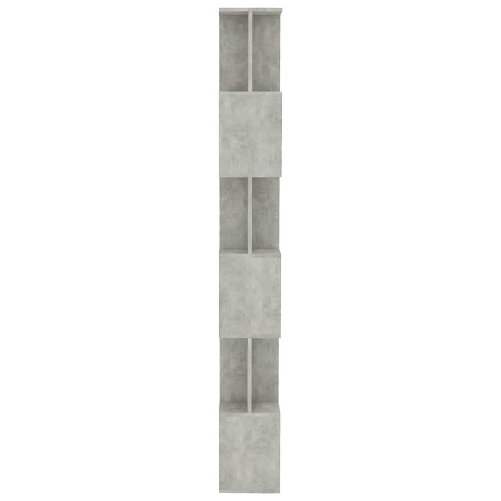 Bokhylle/Romdeler betonggrå 80x24x192 cm konstruert tre