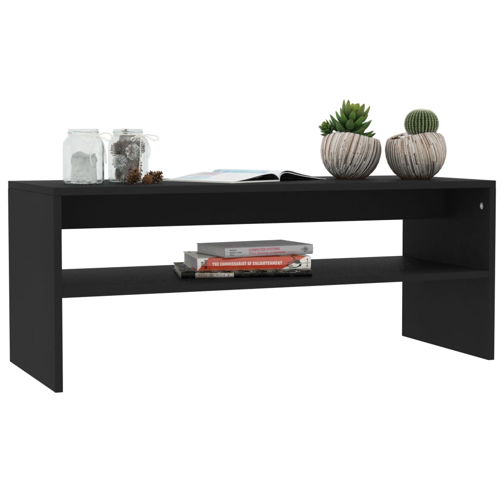 Salongbord svart 100x40x40 cm konstruert tre