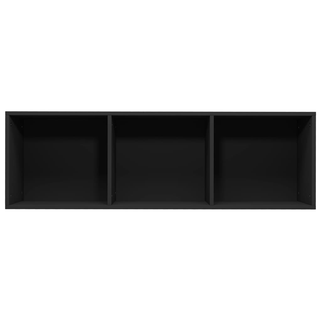 Bokhylle/TV-benk svart 36x30x114 cm konstruert tre