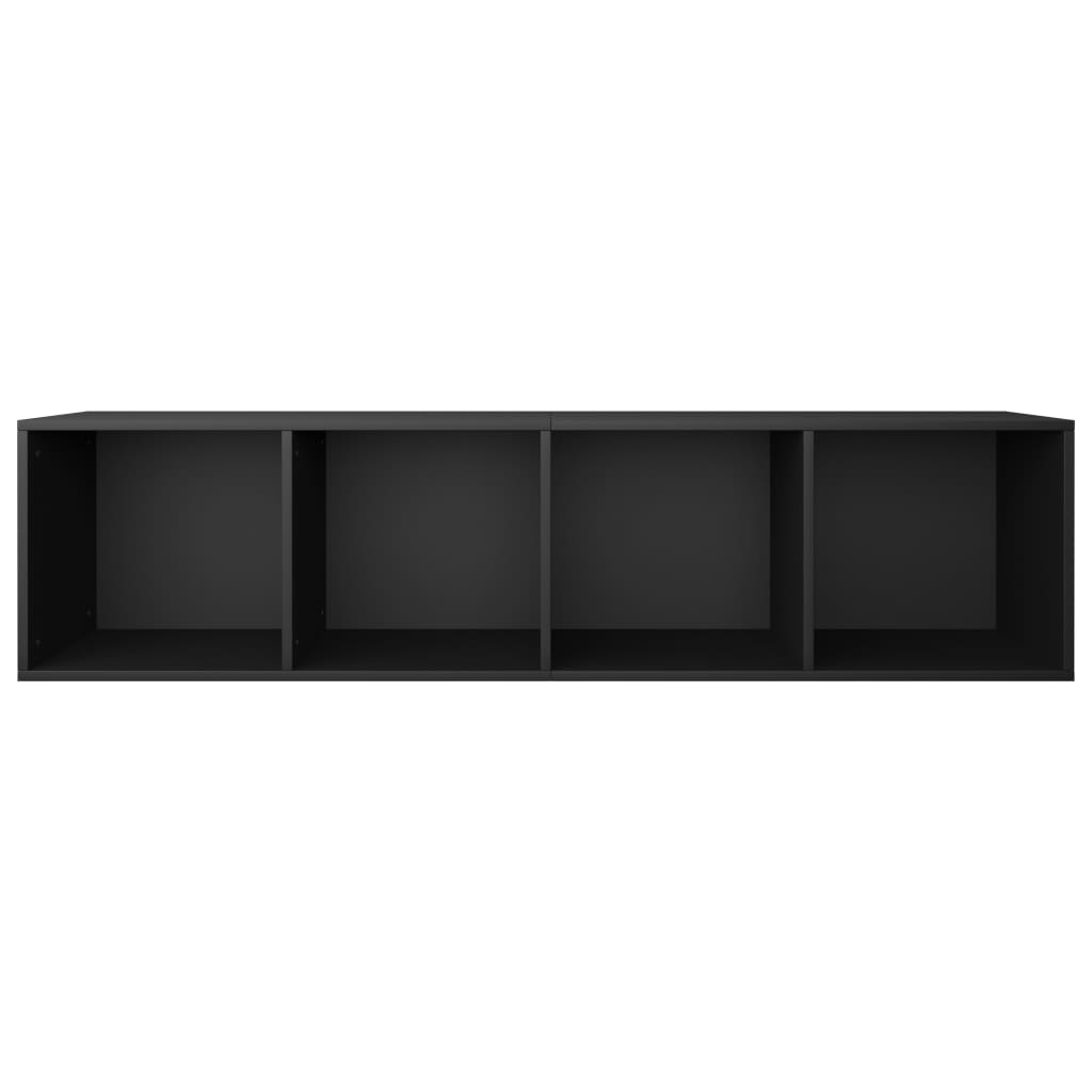 Bokhylle/TV-benk svart 36x30x143 cm konstruert tre
