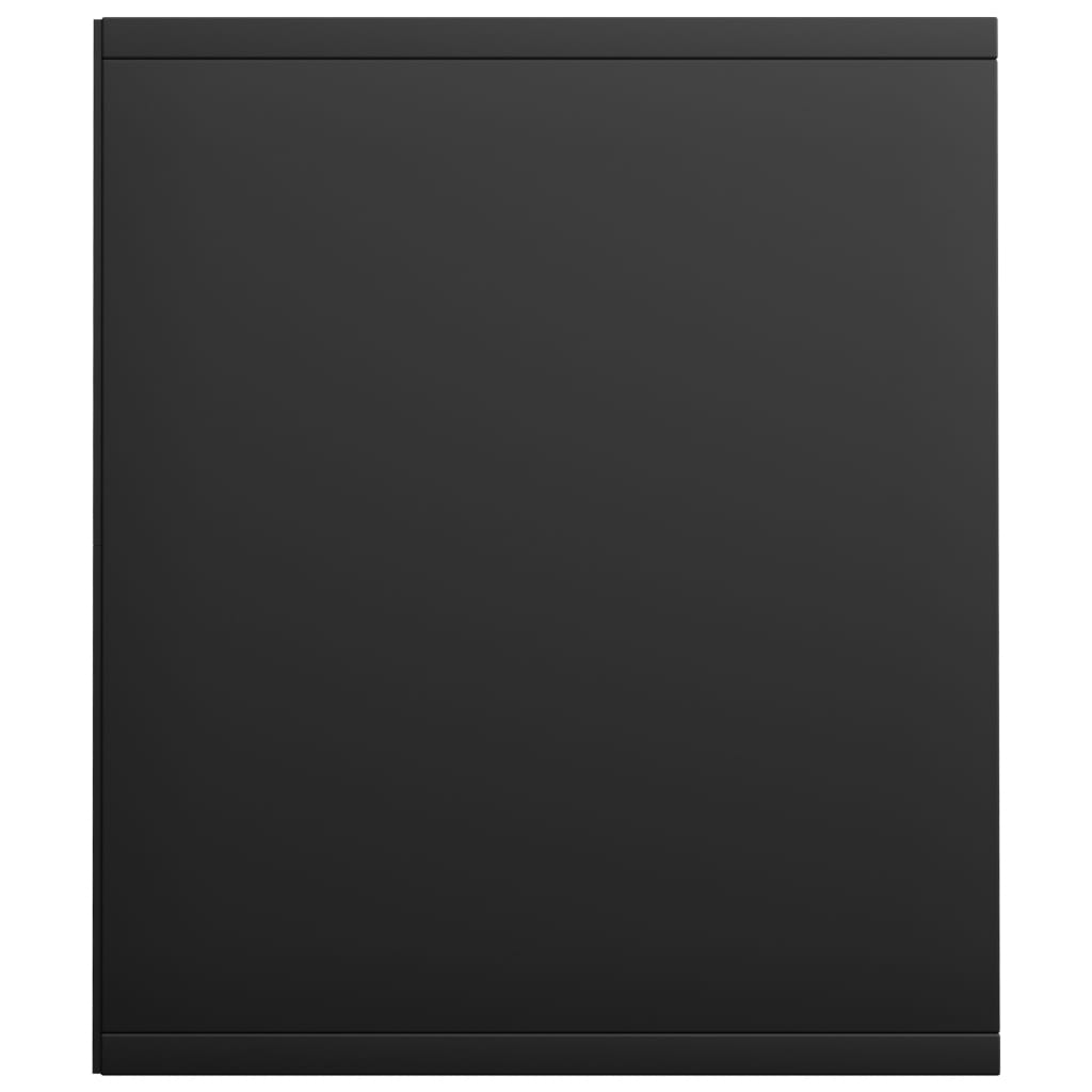 Bokhylle/TV-benk svart 36x30x143 cm konstruert tre